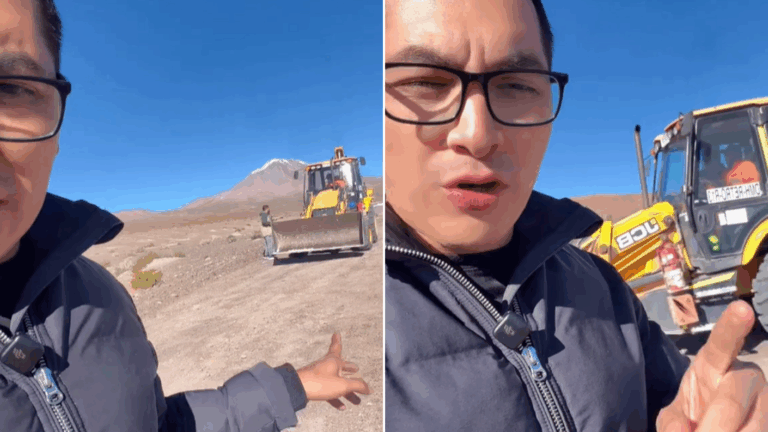 Diputado llega con retroexcavadora a paso fronterizo con Bolivia para cerrarlo: “Aunque les moleste”