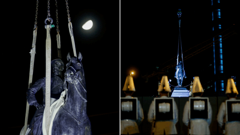 VIDEO | Estatua de general Baquedano regresa a Plaza Italia: Ejército le rindió homenaje