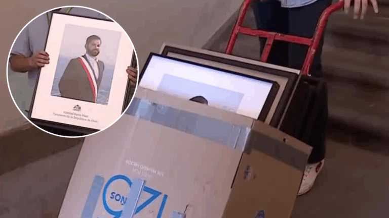 Empezó la mudanza: Retiraron los cuadros del pdte. Boric de La Moneda a un día del cambio de mando