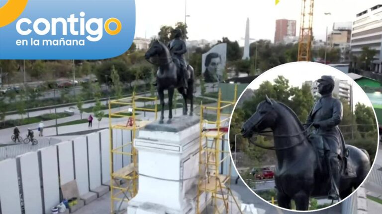 Vuelve tras cinco años: Así se ve Plaza Italia tras la instalación de la estatua del general Baquedano