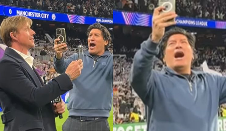 Cantando el himno: El efusivo festejo de Iván Zamorano por goleada del Real Madrid al Manchester City