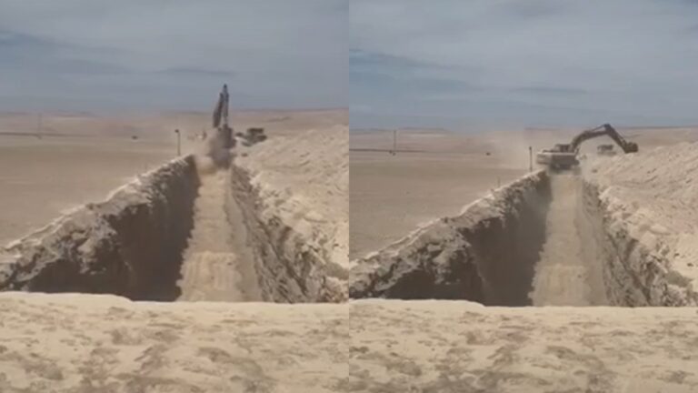 Video | Así es la zanja que se construye en el paso fronterizo de Chacalluta