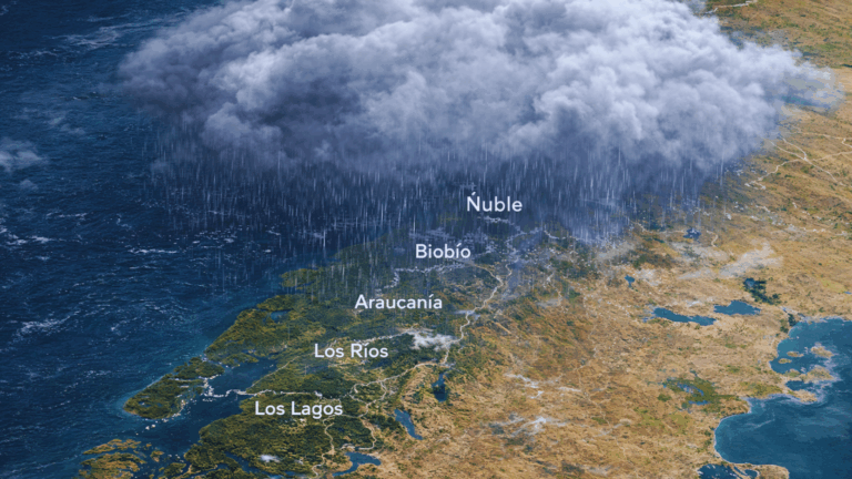 Hasta 75 mm de lluvia: Pronostican intensas precipitaciones en 4 regiones este fin de semana