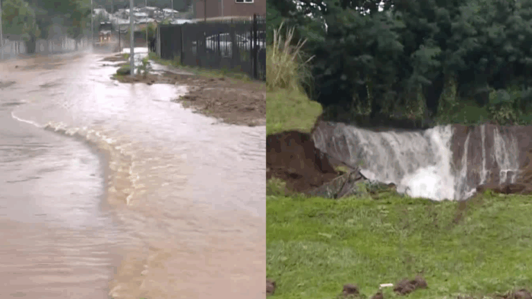 Video | Canal colapsa en sector Villa Las Mariposas de Temuco tras intensas lluvias