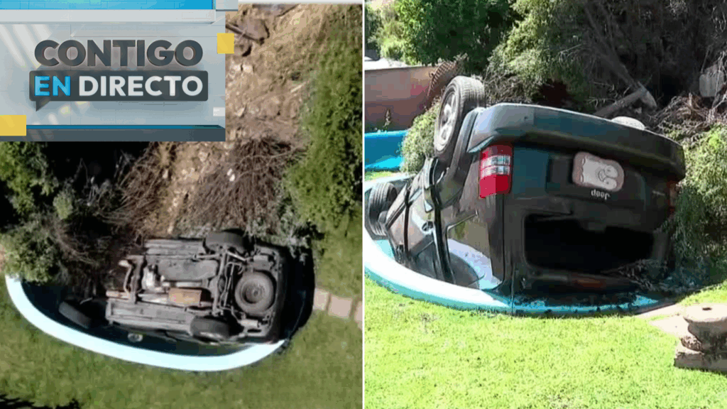 “Sentimos una explosión muy fuerte”: Testigos relatan cómo auto desbarrancó y cayó en piscina en Peñalolén