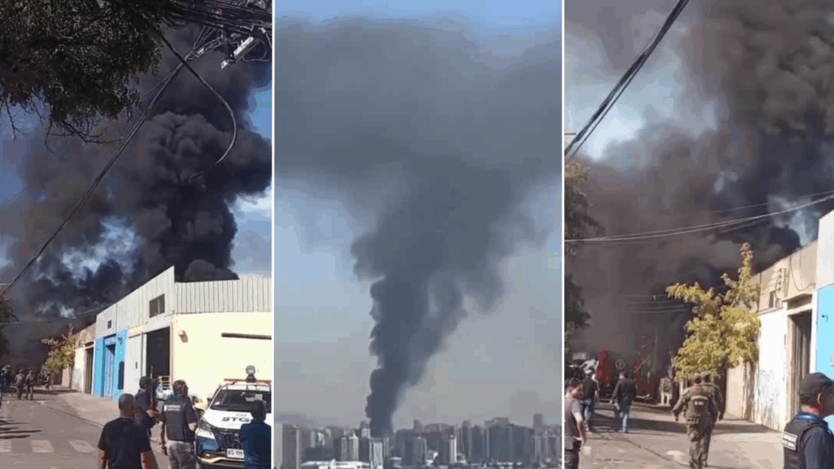 Alerta por gran columna de humo en Santiago: Bomberos combaten incendio ...