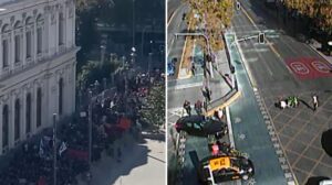 Protestas estudiantiles en Santiago por alza de combustible: Reportan incidentes en Baquedano