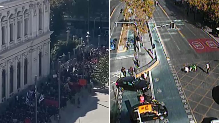 Protestas estudiantiles en Santiago centro: Alertan desvíos de tránsito y accesos de Metro cerrados