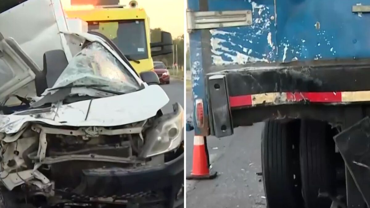 Furgón impactó camión de carga en la Ruta 5: Vehículo quedó abandonado y equipos de emergencia buscan a conductor