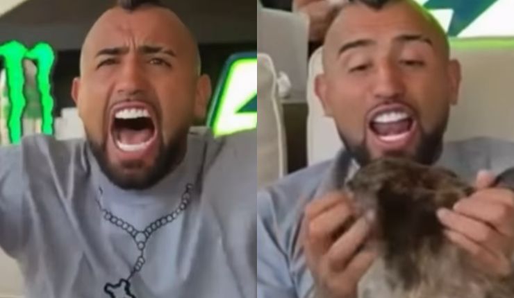 Abrazando hasta al perrito: La celebración de Arturo Vidal por victoria de Colo Colo vs U. de Conce