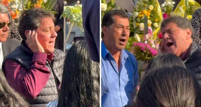 Doloroso adiós: “Guatón” de Los Atletas de la Risa cantó en funeral de su esposa y conmovió a redes