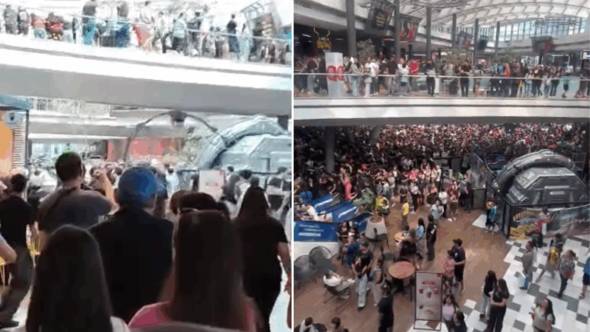 VIDEO | “Está tirando 700 lucas”: Registran caos por “lluvia de dinero” en mall de Santiago