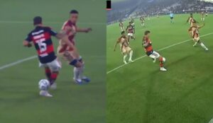 ¿El errado del año? La insólita chance que se perdió Jorge Carrascal para el Flamengo ante el DIM