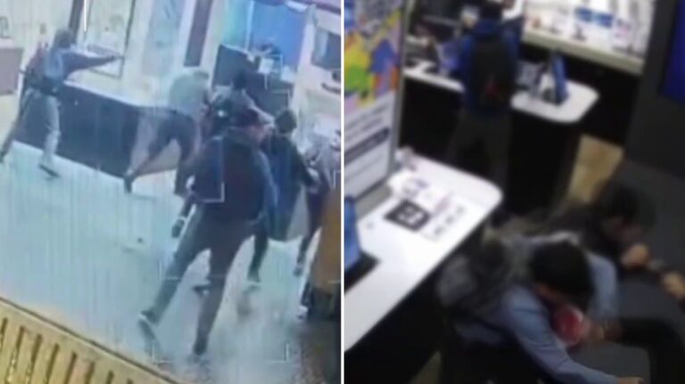 VIDEO | Violento turbazo en MUT: Con machetes y gas pimienta delincuentes robaron tienda de tecnología