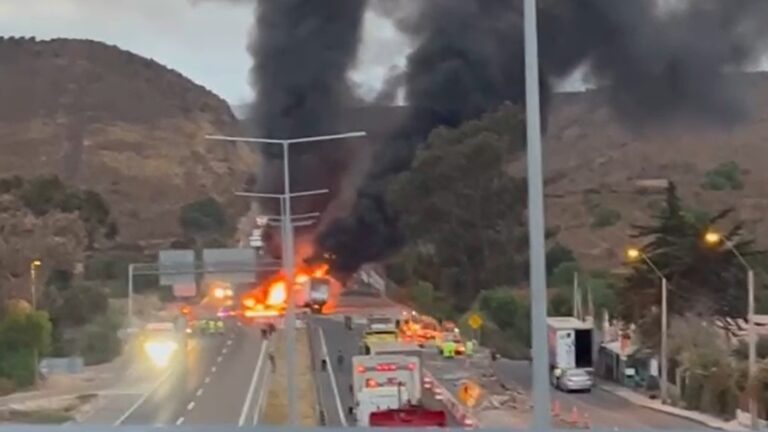 Conductor se quedó dormido: Impacto por camión que fue consumido por el fuego en Ruta 5