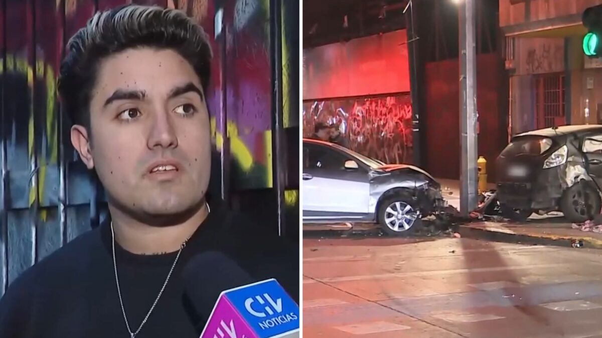 “Me pasa la luz roja y…”: Conductor que fue chocado en Santiago Centro ...