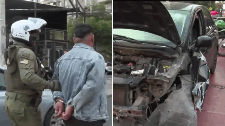 Se quedó dormido y chocó ebrio: Conductor detenido en Santiago Centro cuenta con más de 300 multas 