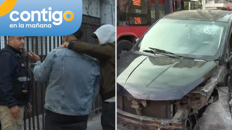 Conductor ebrio intentó escapar de fiscalización, chocó y fue detenido en Santiago: Auto tenía más de 360 multas