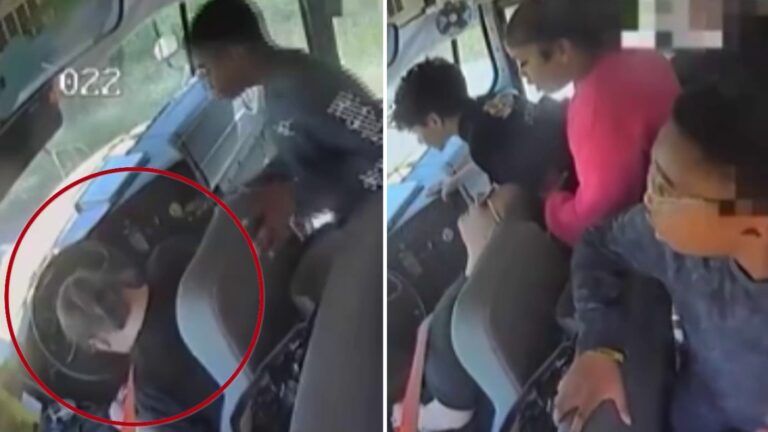 VIDEO | Escolares evitan tragedia en bus escolar tras ataque de asma de la conductora en EEUU