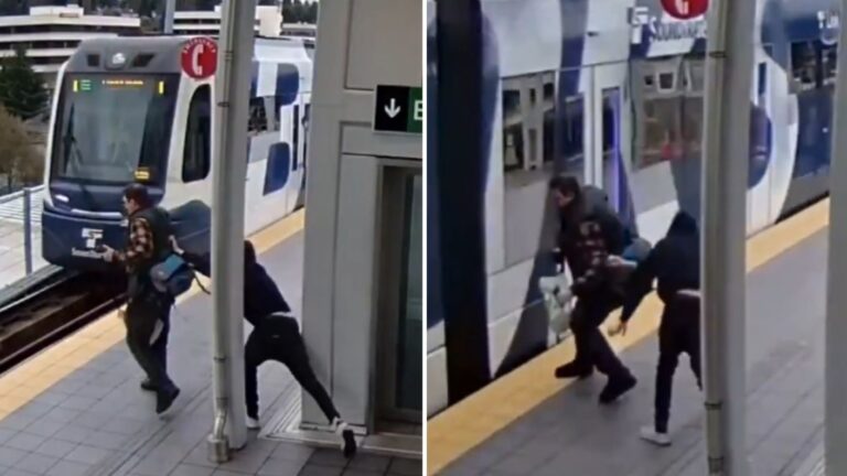 Impacto en EEUU: Intentó empujar a hombre a las vías del tren y pasajero salvó de milagro