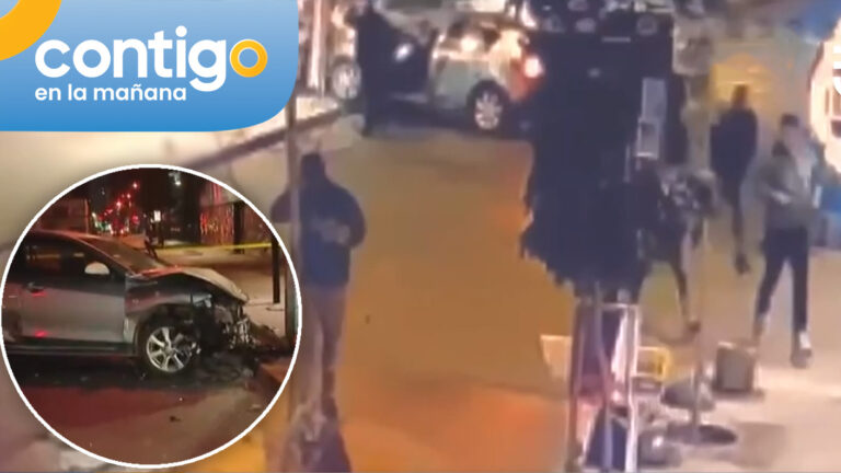 Huyeron a pie: Registran momento en que Carabineros escaparon tras chocar en Santiago Centro