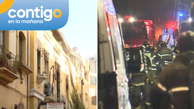 Mujer se lanzó de tercer piso tras escapar de incendio en Santiago Centro: Adulto mayor también está desaparecido