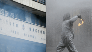 Overoles blancos lanzan bombas molotov afuera del Instituto Nacional: Hay desvíos en la Alameda