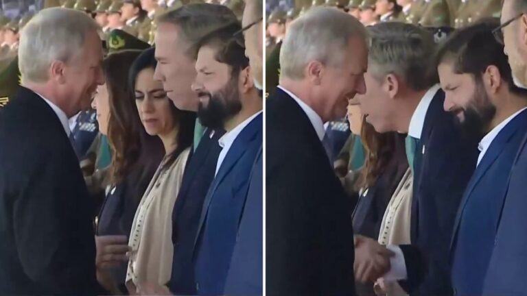 Así fue el saludo entre el presidente Kast y Boric en el aniversario de Carabineros
