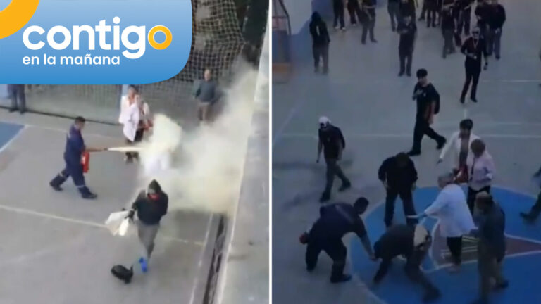 VIDEO | Evitaron destrozos: Así actuaron profesores y estudiantes para reducir a encapuchados en Liceo Lastarria