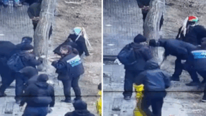VIDEO | Registran incidentes de encapuchados en marcha de la Central Clasista de Trabajadores en la Alameda