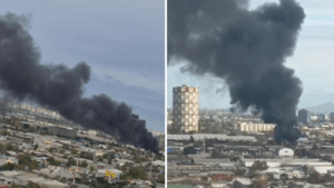 Incendio en Estación Central deja 20 damnificados y 8 buses afectados