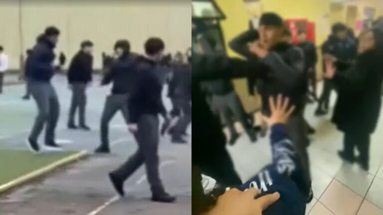 Todo por la disputa de una pelota: Revelan video de masiva riña en liceo de Talcahuano donde profesores resultaron lesionados