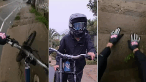 Con casco de $500 mil pesos: Ciclista se hizo viral tras sobrevivir a caída cerro abajo en Valparaíso