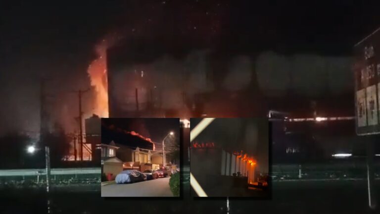 Alarma por gran incendio en Frigorífico Friofort en Ruta 5 Sur a la altura de Buin