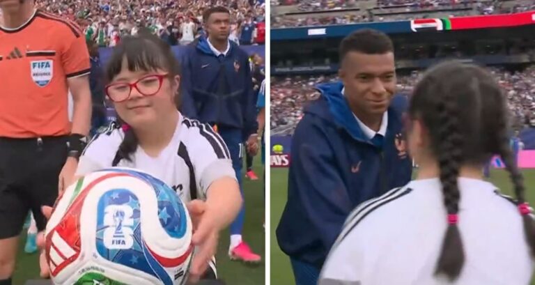 De Viña al Mundial: La historia de la niña chilena que saludó a Mbappé y llevó balón oficial en partido de Francia