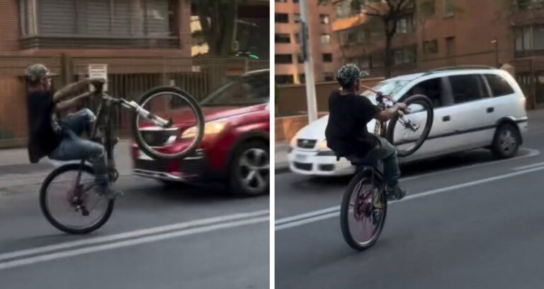 Polémico ciclista se grabó abalanzándose sobre autos y lanza desafiante mensaje: 