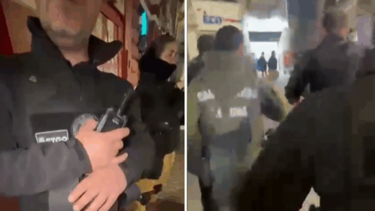 VIDEO | Empujones e insultos: Así fue le pelea entre carabineros y guardias municipales de Santiago