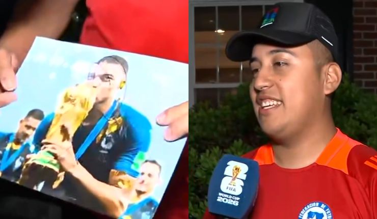 Esperó horas y luchó por un puesto: La historia del chileno consiguió autógrafo de Mbappé en el Mundial