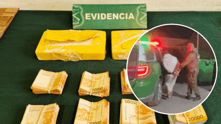 Hombre fue descubierto con 2 kilos de cocaína en una bolsa transparente en Peñaflor