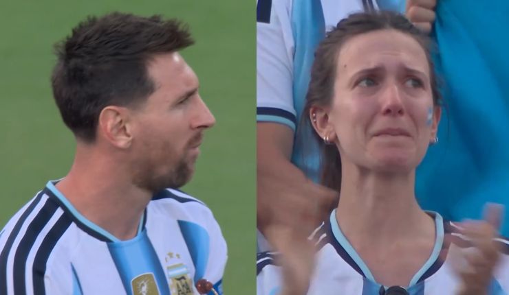 ¡Emoción total! Hinchas de Argentina se quebraron al cantar himno en el partido ante Argelia