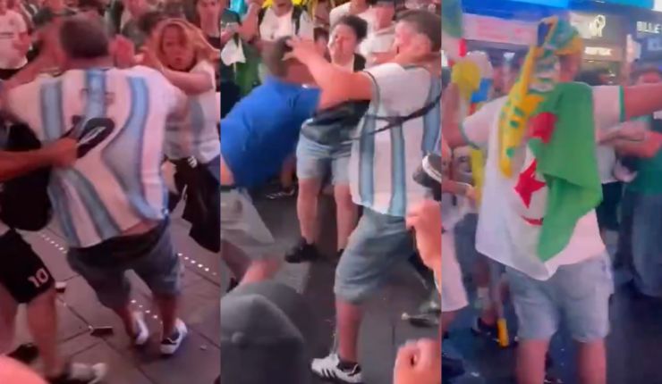 A combos y patadas voladoras: Hinchas de Argentina y Argelia protagonizan escándalo durante el Mundial