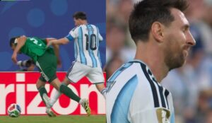 ¿No era para roja? La brutal patada que pegó Lionel Messi que generó polémica en debut de Argentina