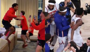 VIDEO | Descontrolados: Plantel de Estados Unidos vibró con agónico triunfo de los Knicks en Finales de la NBA