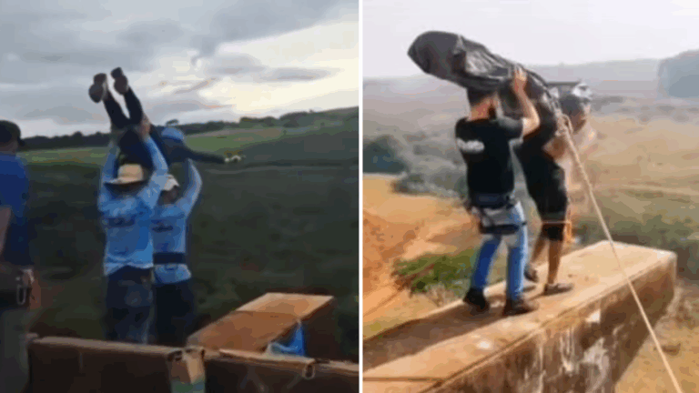 Revelan registro de instructor que lanzó a joven sin arnés simulando tirar cuerpo en Brasil: 