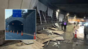 Cierran ingreso a Ruta 5 desde Costanera Norte: Camión destruyó túnel tras caída de carga