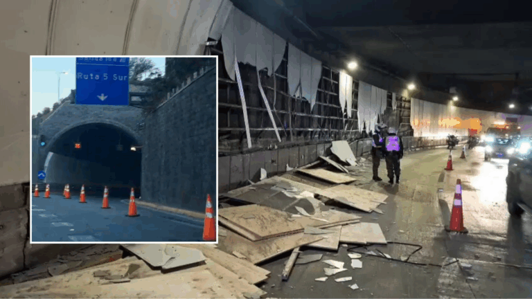 Cierran ingreso a Ruta 5 desde Costanera Norte: Camión destruyó túnel tras caída de carga