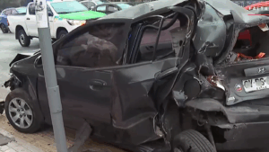 Conductor se dio a la fuga tras provocar choque múltiple cerca de Metro San Joaquín