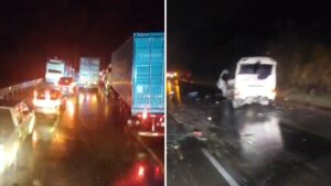 Choque entre bus y furgón deja al menos 5 heridos en la Ruta 78: Dos de ellos estarían graves