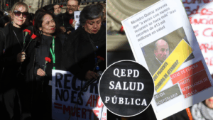 Con lápida y ataúd: Así fue la protesta 