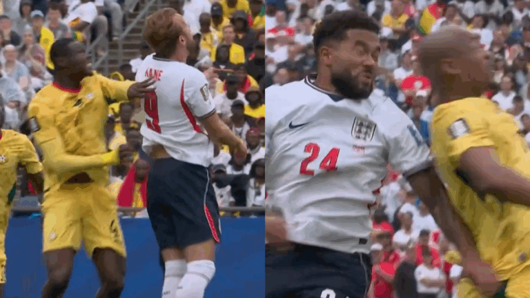 ¡Causaron preocupación! Los fuertes choques de cabezas en el partido de Inglaterra vs. Ghana